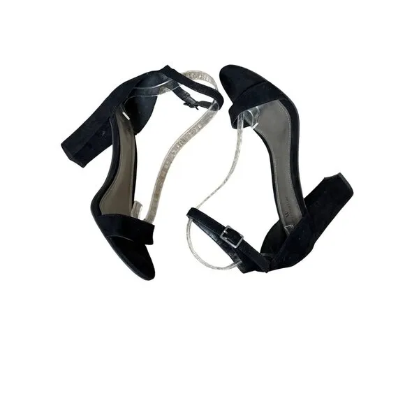 Worthington Women's Beckwith Black Open Tow Strappy Heels Size 9
