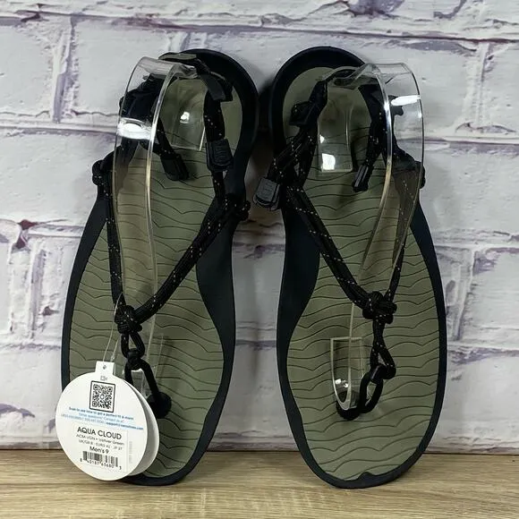 Xero Aqua Cloud Barefoot Sandals Men's Size 9 Vetiver Green Black Trail Hiking