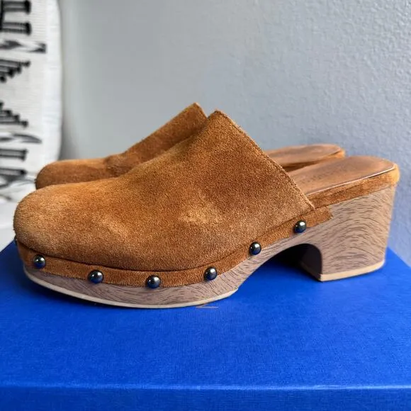 XTI Carmela Women's Suede Heeled Studded Clog Size 39