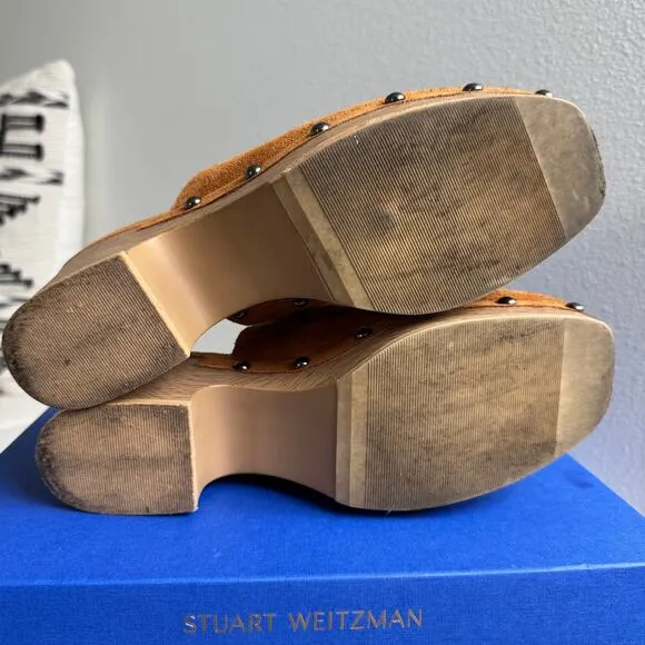 XTI Carmela Women's Suede Heeled Studded Clog Size 39