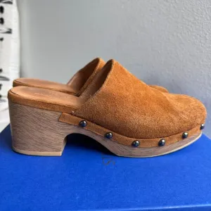 XTI Carmela Women's Suede Heeled Studded Clog Size 39