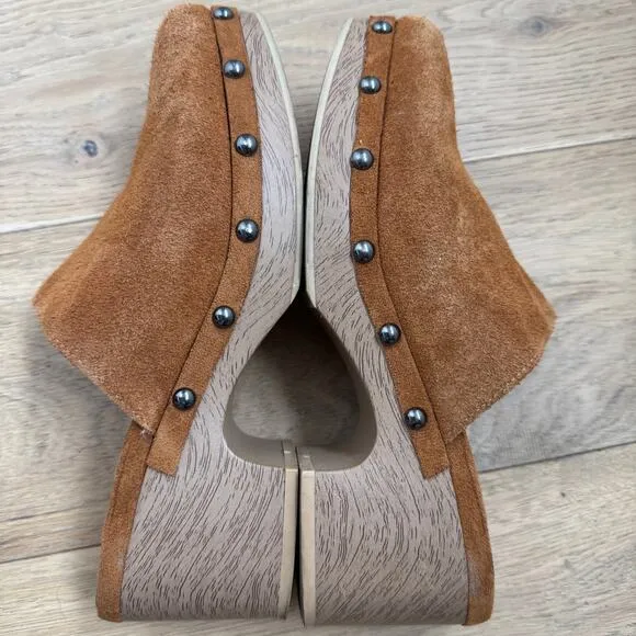 XTI Carmela Women's Suede Heeled Studded Clog Size 39