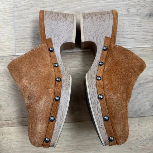 XTI Carmela Women's Suede Heeled Studded Clog Size 39