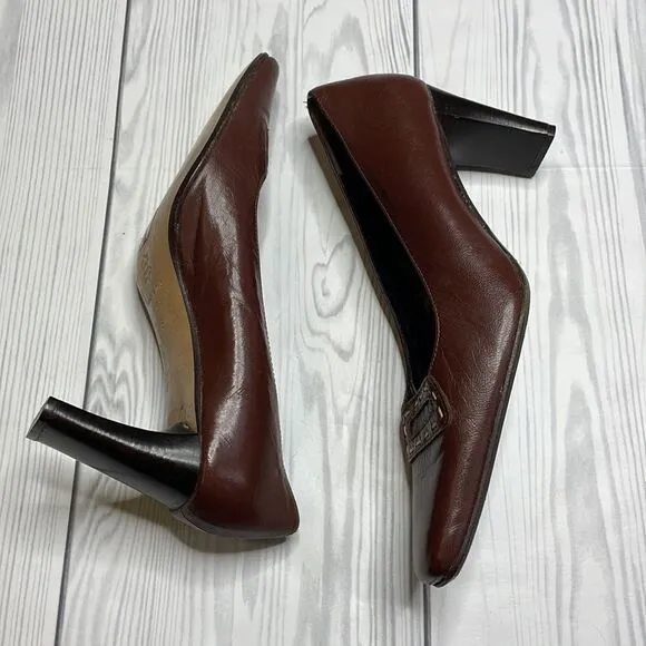 Y2K vintage Mugnai Pointed Toe low heels brown size 6