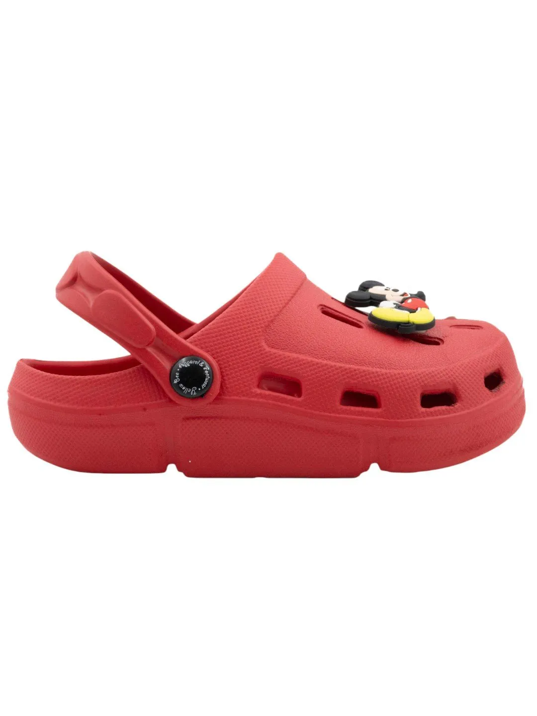 Yellow Bee Boys’ Disney Mickey Mouse Clogs with 3D Rotating Charm – Red
