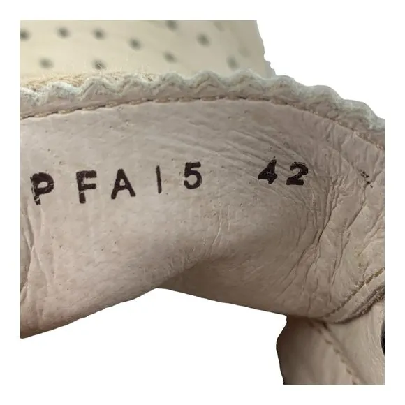 YMC YOU MUST CREATE‎  PFA 15 Cream Perforated Leather Medallion Toe Oxfords