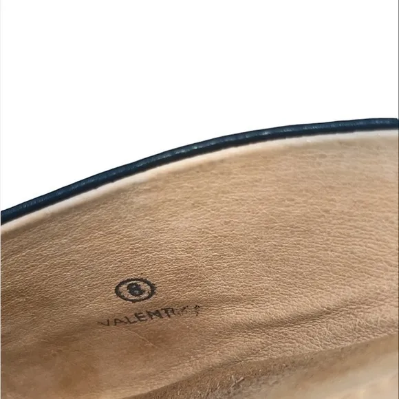 Yosi Samra Valentina Blue Leather‎ Point Toe Mules Flats