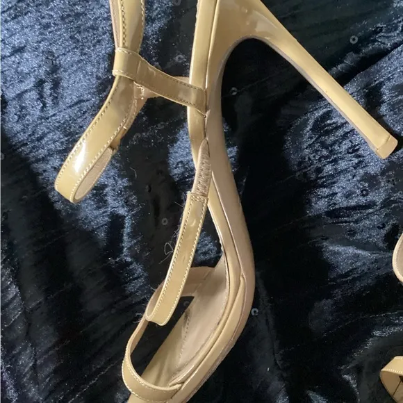 YSL Beige Strappy Sandal Heels 36.5/6