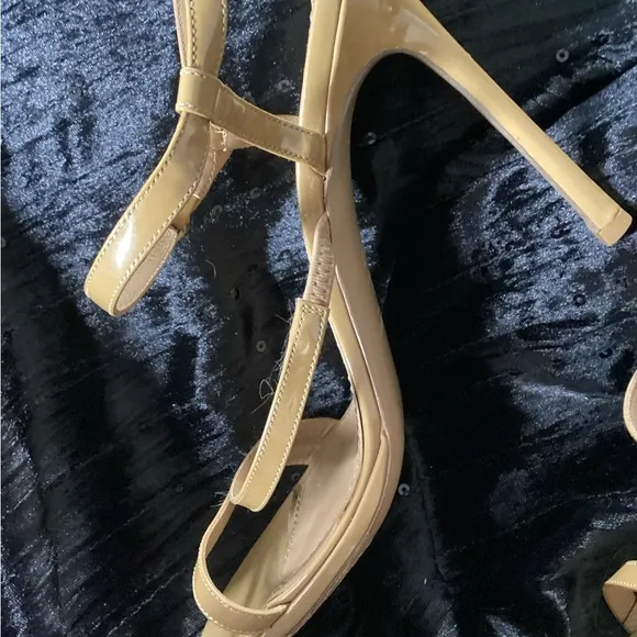 YSL Beige Strappy Sandal Heels 36.5/6