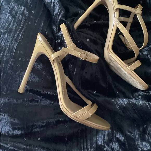 YSL Beige Strappy Sandal Heels 36.5/6