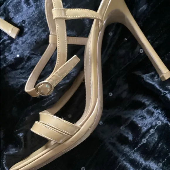 YSL Beige Strappy Sandal Heels 36.5/6