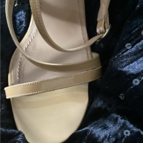 YSL Beige Strappy Sandal Heels 36.5/6