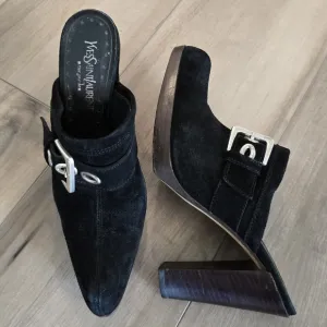 YSL Suede Mules