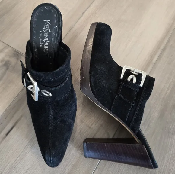 YSL Suede Mules