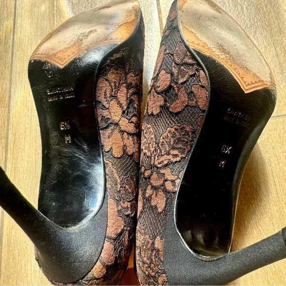 Yves Saint Laurent Vintage Black and Brown Stiletto Heels