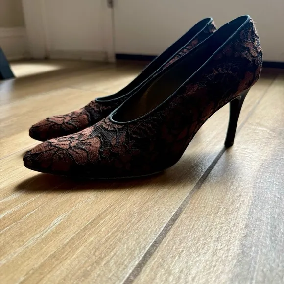 Yves Saint Laurent Vintage Black and Brown Stiletto Heels