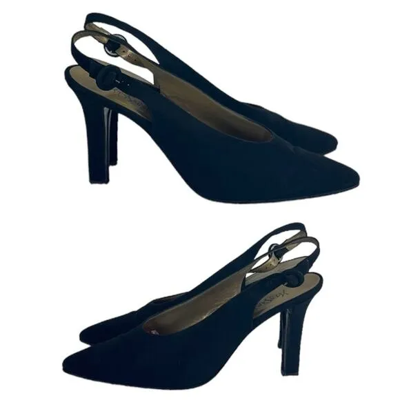 Yves Saint Laurent YSL Vintage Black Slingback 4” Heels Pumps Women’s Size 8N