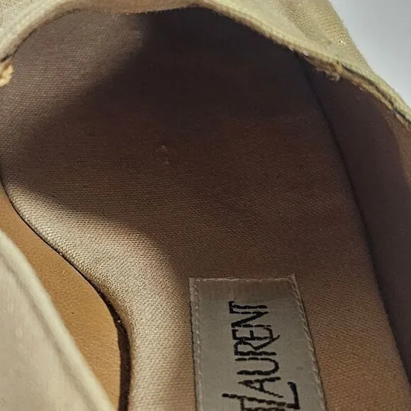 Yves St Laurent Espadrille‎ Shoes Tan Camel Slip on Rope Coastal US 7.5