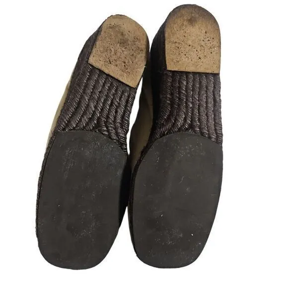 Yves St Laurent Espadrille‎ Shoes Tan Camel Slip on Rope Coastal US 7.5