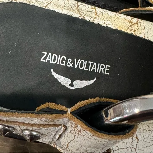Zadig &amp; Voltaire Leather Cowboy Slingback Mules