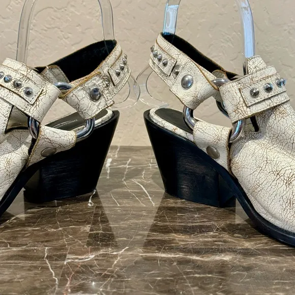 Zadig &amp; Voltaire Leather Cowboy Slingback Mules