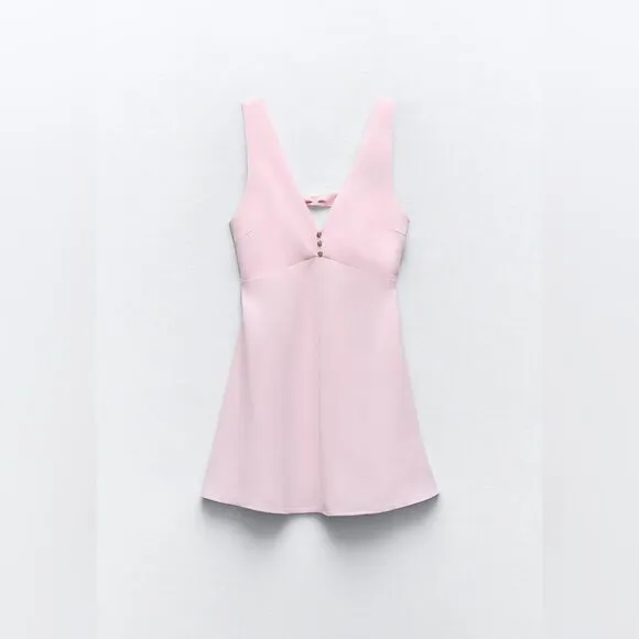 ZARA BLOGGERS FAV Zara JEWEL BUTTON PINAFORE DRESS 2747/571