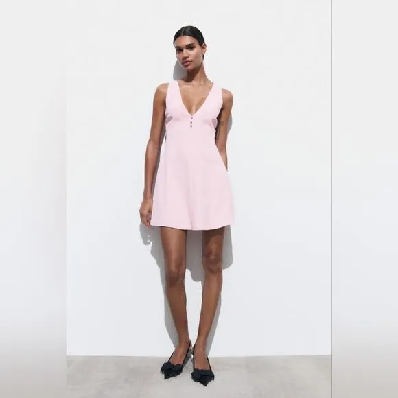 ZARA BLOGGERS FAV Zara JEWEL BUTTON PINAFORE DRESS 2747/571