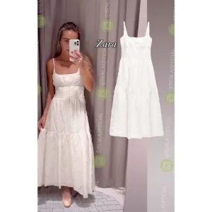 ZARA FRAYED JACQUARD DRESS ZW COLLECTION