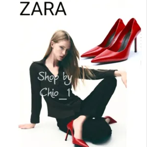 ZARA LEATHER HEELS HIGH HEEL LEATHER PUMPS Colo red bloggers favorite