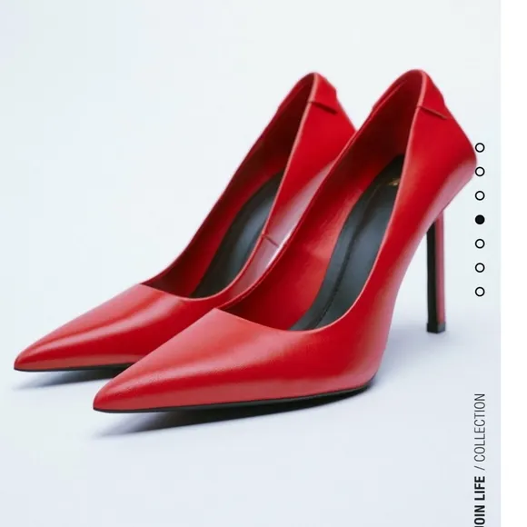 ZARA LEATHER HEELS HIGH HEEL LEATHER PUMPS Colo red bloggers favorite