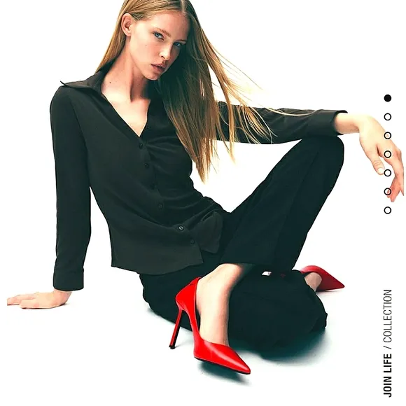 ZARA LEATHER HEELS HIGH HEEL LEATHER PUMPS Colo red bloggers favorite