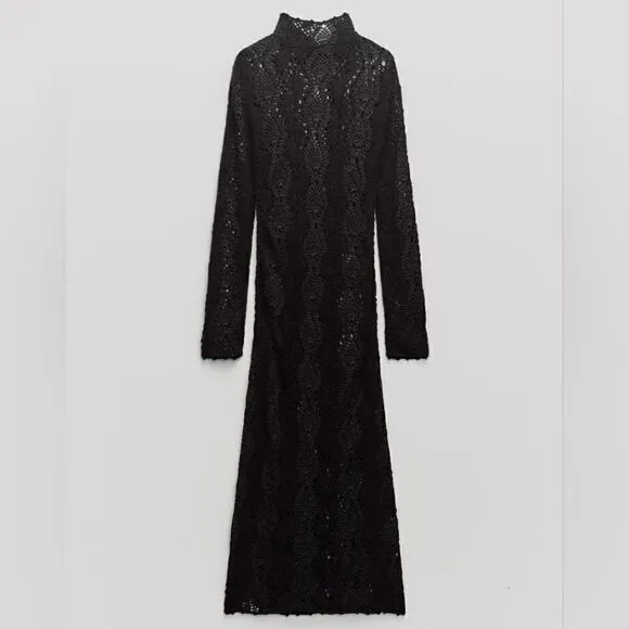 ZARA LIMITED EDITION LONG MAXI CROCHET DRESS