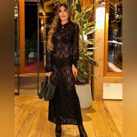 ZARA LIMITED EDITION LONG MAXI CROCHET DRESS