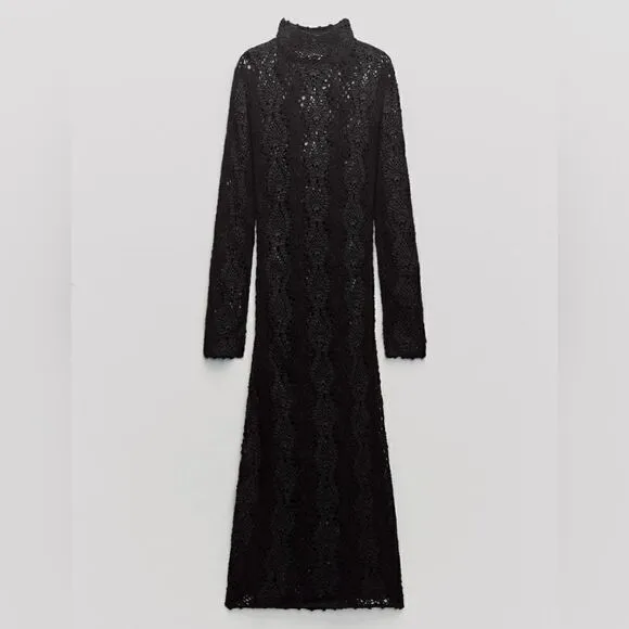 ZARA LIMITED EDITION LONG MAXI CROCHET DRESS