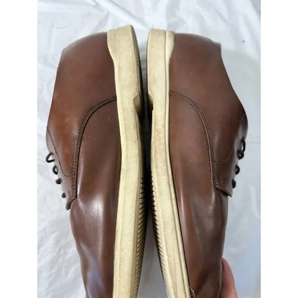 Zara Mens Oxfords Dress Shoes Lace Up Brown Derby EU 46  size 13  leather