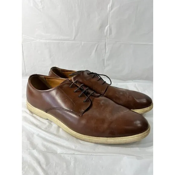 Zara Mens Oxfords Dress Shoes Lace Up Brown Derby EU 46  size 13  leather