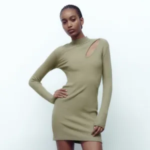 ZARA MINI CUT OUT RIB DRESS