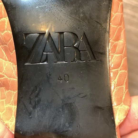 Zara pink reptile print mules size 40