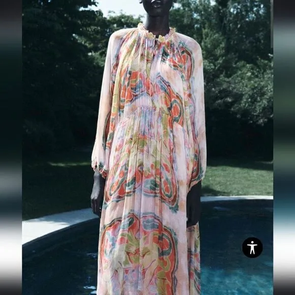 ZARA PRINTED MIDI DRESS ZW COLLECTION