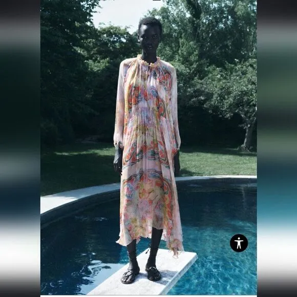 ZARA PRINTED MIDI DRESS ZW COLLECTION