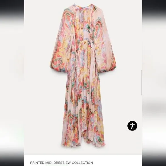 ZARA PRINTED MIDI DRESS ZW COLLECTION