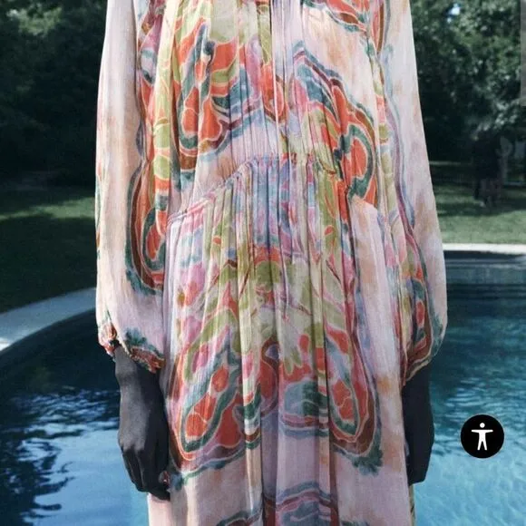 ZARA PRINTED MIDI DRESS ZW COLLECTION