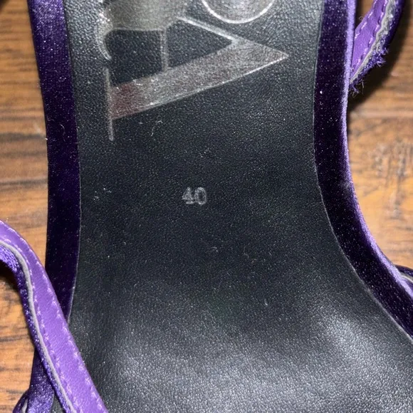 ZARA | PURPLE SATIN SLINGBACK OPEN TOE STRAPPY HEELS | SIZE 40 / 9