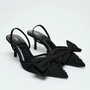 ZARA RHINESTONE HEELED SLINGBACKS