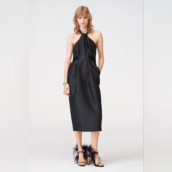 ZARA STUDIO TAFFETA HALTER DRESS LIMITED EDITION