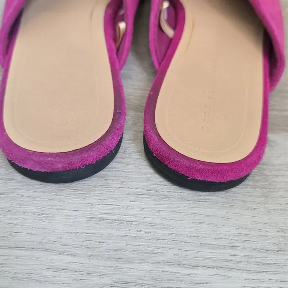 Zara V Vamp Women's Pink Fuschia Suede Slip-On Mules