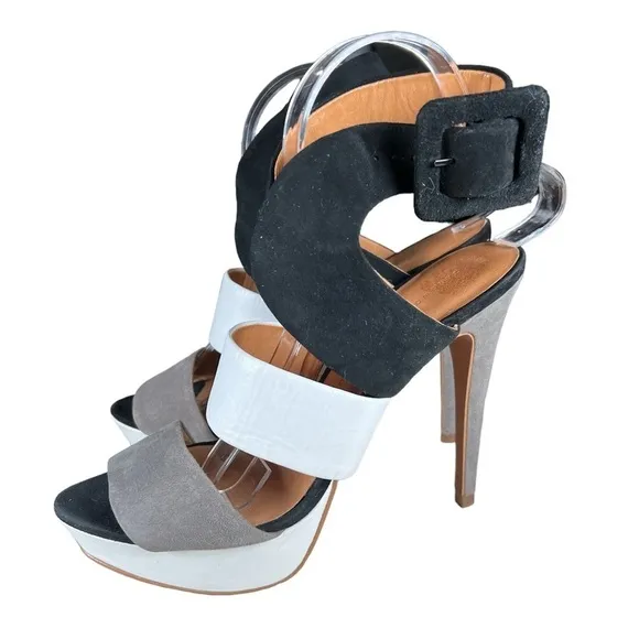 Zara woman strappy peep toe platform high heels 9 (40)