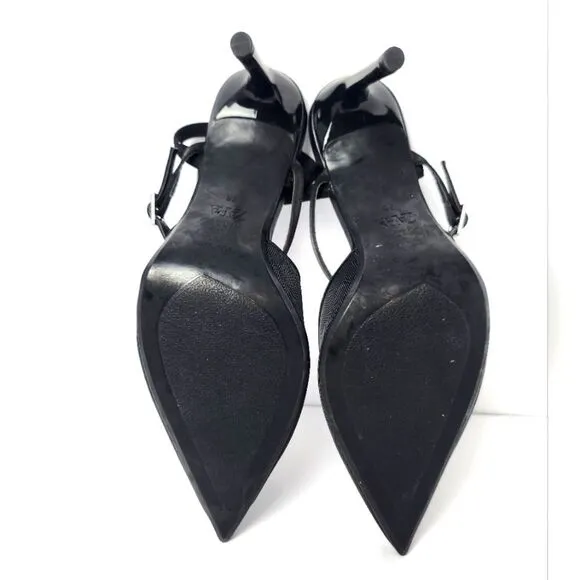 Zara Mesh Pointed Toe Black Heels Womens Size 38