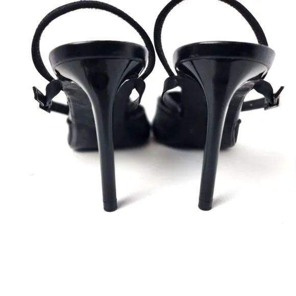 Zara Mesh Pointed Toe Black Heels Womens Size 38