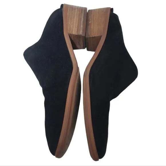 Zodiac | Quartz Black Suede Leather Heeled Slip-On Mules